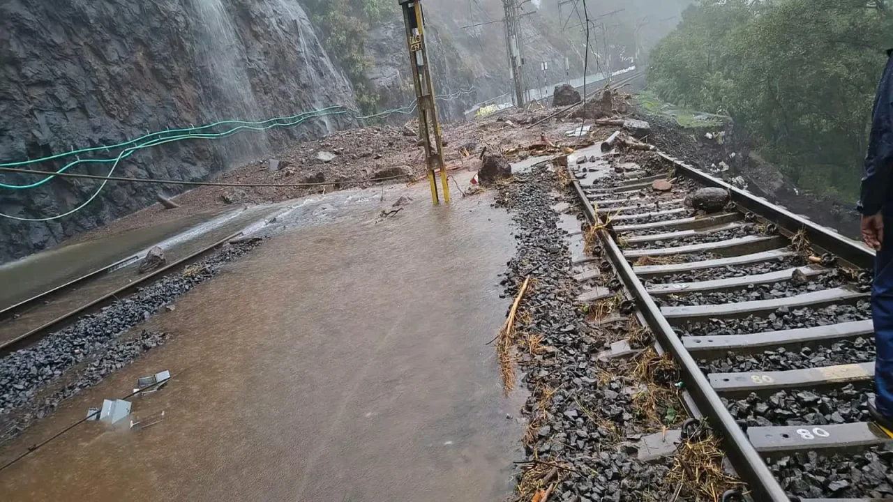 भारी बारिश से मुंबई-पुणे रेल मार्ग पर भूस्खलन, कई ट्रेनें रद्द, बहाली का काम जारी