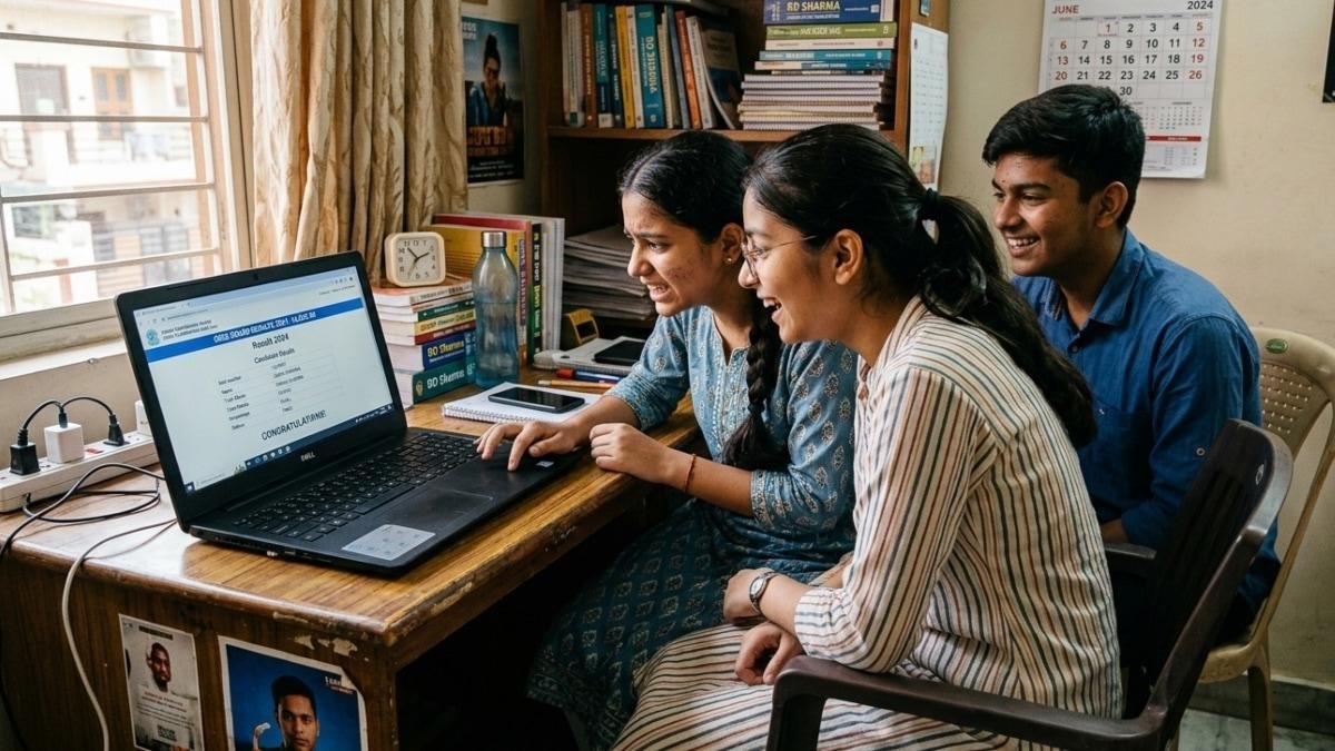 नेशनल टेस्टिंग एजेंसी द्वारा स्कोरकार्ड घोषित किए जाने के बाद NEET UG 2026 री-परीक्षा के नतीजे देखते छात्र।